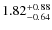 $\rm 1.82_{-0.64}^{+0.88}$