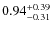 $\rm0.94_{-0.31}^{+0.39}$