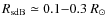 $R_{\rm sdB}\simeq0.1{-}0.3~R_{\rm\odot}$