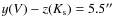 $y(V)-z(K_{\rm s}) = 5.5 \hbox{$^{\prime\prime}$ }$