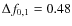 $\Delta f_{0,1}=0.48$