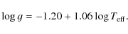 \begin{displaymath}\log g = -1.20 + 1.06\log T_{\rm eff}.
\end{displaymath}
