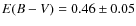 $E(B-V)=0.46\pm0.05$