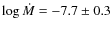 $\log \dot{M}=-7.7\pm0.3$