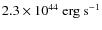 $2.3\times 10^{44}~{\rm erg~s}^{-1}$