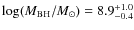 $\log(M_{\rm BH}/M_{\odot})=8.9_{-0.4}^{+1.0}$