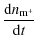 $\displaystyle \frac{{\rm d}n_{{\rm m}^+}}{{\rm d}t}$