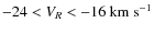 $-24<V_R<-16~{\rm km~s}^{-1}$