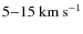 $5{-}15~{\rm km~s}^{-1}$
