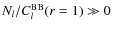 $N_l/C^{\rm BB}_l(r=1)\gg0$