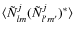 $\langle \tilde N^{j}_{lm} (\tilde N^{j}_{l'm'})^* \rangle$