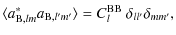 $\displaystyle \langle a^*_{{\rm B},lm} a_{{\rm B},l'm'} \rangle = C^{\rm BB}_l~\delta_{ll'}\delta_{mm'},$