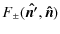 $\displaystyle F_{\pm}(\vec{\hat{n'}},\vec{\hat{n}})$