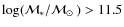 $\log(\mathcal{M}_*/\mbox{$\mathcal{M}_\odot$ }) > 11.5$