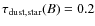 $\tau_{\rm dust,star}(B)=0.2$