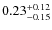 $ 0.23^{\rm + 0.12}_{-0.15} $