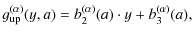 $\displaystyle g_{\rm up}^{(\alpha)}(y, a) = b^{(\alpha)}_2(a) \cdot y+
b^{(\alpha)}_3(a),$