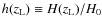 $h(z_{\rm L}) \equiv H(z_{\rm L})/H_0$