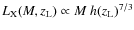 $L_{\rm X}(M,z_{\rm L}) \propto M~h(z_{\rm L})^{7/3}$