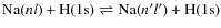 ${\rm Na}(nl) + {\rm H(1s)} \rightleftharpoons {\rm Na}(n'l') + {\rm H(1s)}$