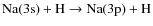 $\rm {\rm Na}(3s) + {\rm H} \rightarrow {\rm Na}(3p) + {\rm H}$