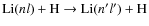 ${\rm Li}(nl) + {\rm H} \rightarrow {\rm Li}(n'l') + {\rm H}$