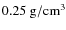 $0.25 ~\rm g/cm^3$
