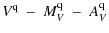 $\displaystyle V^{\rm q} ~ - ~ M_V^{\rm q} ~ - ~ A_V^{\rm q}$
