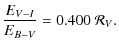 $\displaystyle %
\frac{E_{V-I}}{E_{B-V}} = 0.400 ~ \mathcal{R}_{V}.$
