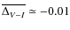 $\overline{\Delta_{V-I}} \simeq -0.01$