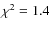 $\chi^2 =
1.4$