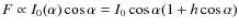 $F\propto I_{0}(\alpha)\cos{\alpha}= I_{0}\cos{\alpha}(1+h\cos{\alpha})$