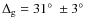 $\Delta_{\rm g}=31\hbox{$^\circ$ }\pm3\hbox{$^\circ$ }$
