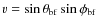 $v=\sin\theta_{\rm bf}\sin\phi_{\rm bf}$