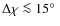 $\Delta \chi \la 15\hbox{$^\circ$ }$