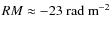$RM \approx -23 {\rm ~rad~m}^{-2}$
