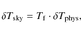 \begin{displaymath}\delta T_{\rm sky} = T_{\rm f} \cdot \delta T_{\rm phys},
\end{displaymath}