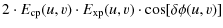 $\displaystyle 2 \cdot E_{\rm cp}(u,v) \cdot E_{\rm xp}(u,v) \cdot \cos [\delta \phi (u,v)]$