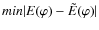 $min\vert E(\varphi)- \tilde{E}(\varphi)\vert$