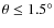 $\theta \leq 1.5^\circ$