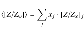 \begin{displaymath}%
\langle[Z/Z_{\odot}]\rangle = \sum_{j}{x_j \cdot [Z/Z_{\odot}]_j}
\end{displaymath}