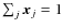 $\sum_{j}{{\vec x}_j}=1$