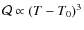 ${\cal Q}\propto (T-T_0)^3$