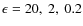 $\epsilon = 20, \ 2, \ 0.2$