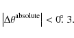 \begin{displaymath}%
\left\vert\Delta\theta^{{\rm absolute}}\right\vert < 0\hbox{$.\!\!^\circ$ }3.
\end{displaymath}