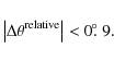 \begin{displaymath}%
\left\vert\Delta\theta^{{\rm relative}}\right\vert < 0\hbox{$.\!\!^\circ$ }9.
\end{displaymath}