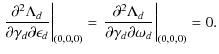 $\displaystyle \left.\frac{\partial^2 \Lambda_d}{\partial \gamma_d\partial \epsi...
...ial^2 \Lambda_d}{\partial \gamma_d\partial \omega_d}\right\vert _{(0,0,0)} = 0.$