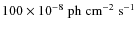$100 \times
10^{-8} \; {\rm ph \; cm^{-2} \; s^{-1}}$
