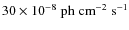 $
30 \times 10^{-8} \; {\rm ph \; cm^{-2} \; s^{-1}}$