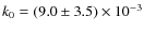 $k_0=(9.0\pm3.5)\times10^{-3}$